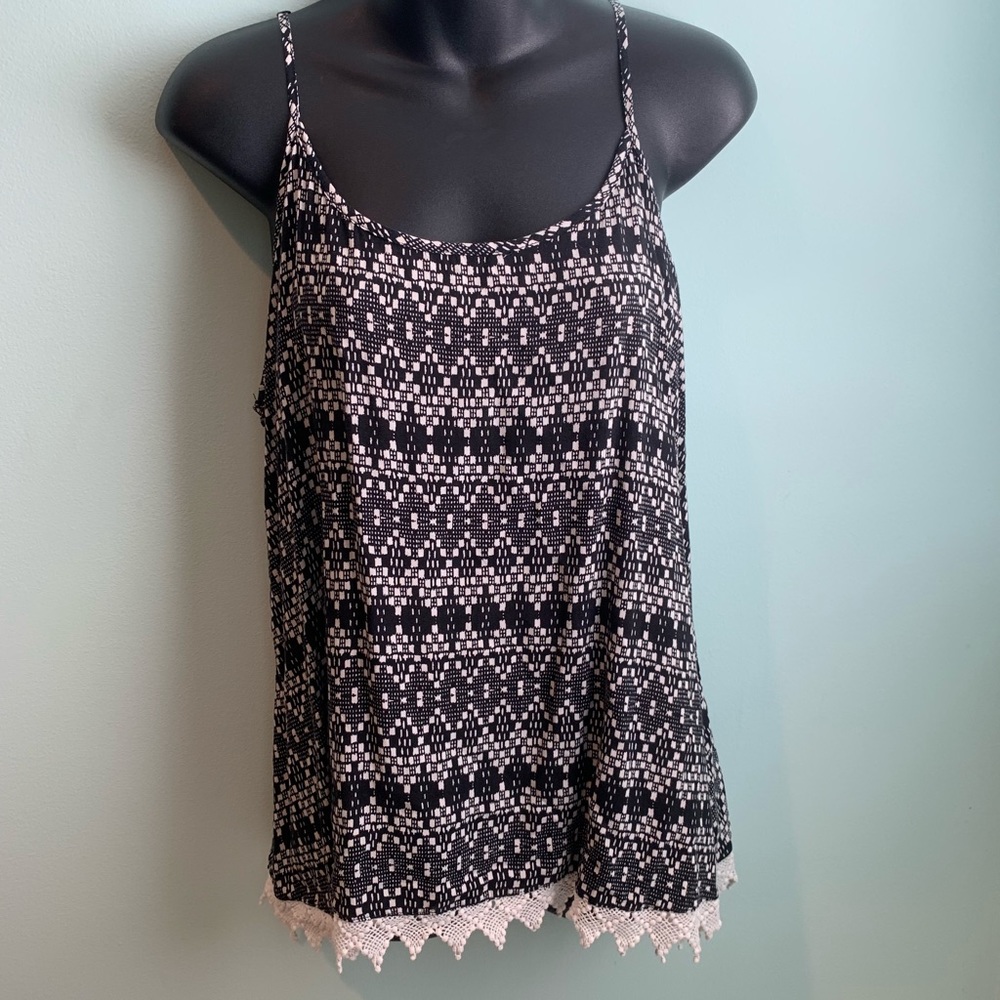 Black and White Boho Top